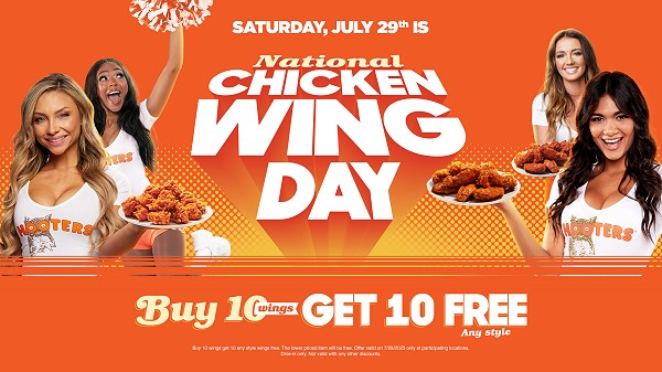 Hooters Celebrates National Chicken Wing Day Saturday, July 29