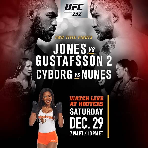 Hooters to Show UFC 232