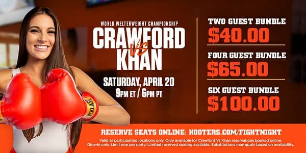 Hooters to Show Crawford vs Khan